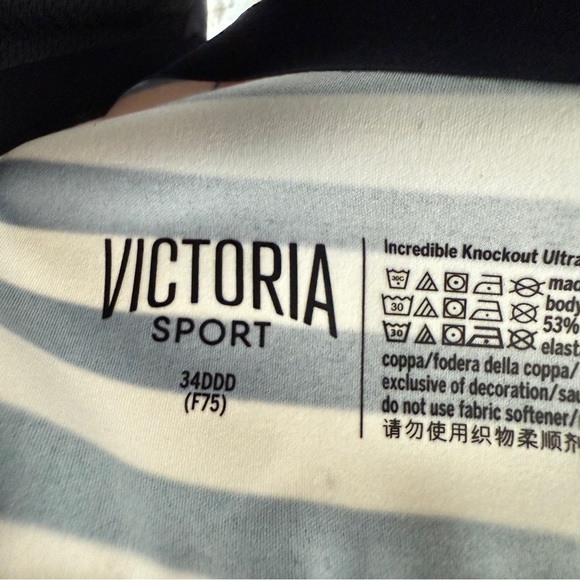 Victoria's Secret Sport Bra 34DDD Multicolor High Impact Zip Front Gym Workout - Picture 7 of 8